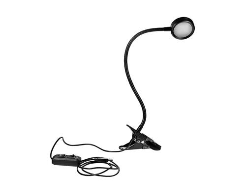 Aluminium Adjustable LED Desk Light with Clip - Black