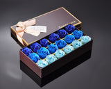18 Pcs Romantic Rose Petal Flower Soap Gift Set - Blue