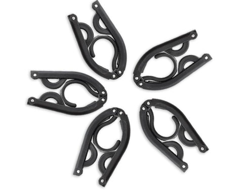 5 Pcs Plastic Folding Clothes Hanger - Black