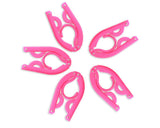 5 Pcs Plastic Folding Clothes Hanger - Pink