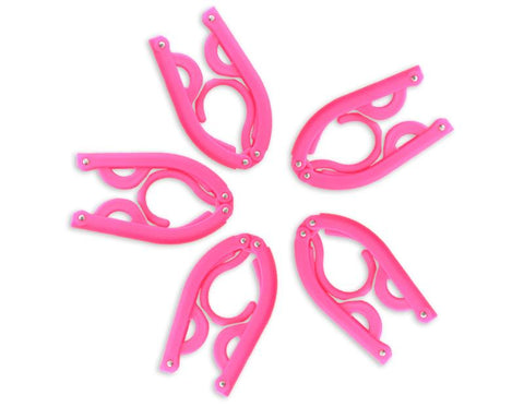 5 Pcs Plastic Folding Clothes Hanger - Pink