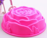 8.6 inches Rose Bundt Cakes Silicone Baking Mold - Magenta