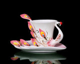 Peacock Cup and Saucer with Spoon