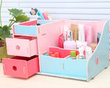 Decorative DIY Colorful Pearl Edged Wooden Desk Cosmetic Storage Box
