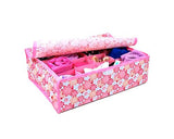 16 Pockets Collapsible Fabric Flower Underwear Storage Box - Pink