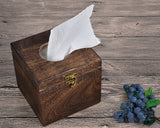 Tissue Box Retro Square Wooden Boutique Tissue Holder Tissue Cover