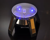 Solar Powered 360 Degree Rotatable Jewelry Display Stand w/ LED Light - Black