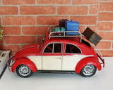 Large Vintage Retro Toy Model Car - Red Beetle Travel Car