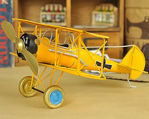 Vintage Boeing Stearman Like Skyway Toy Plane Model - Yellow