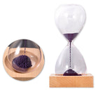 Mouth Blown Magnetic Sand Hourglass with Stand