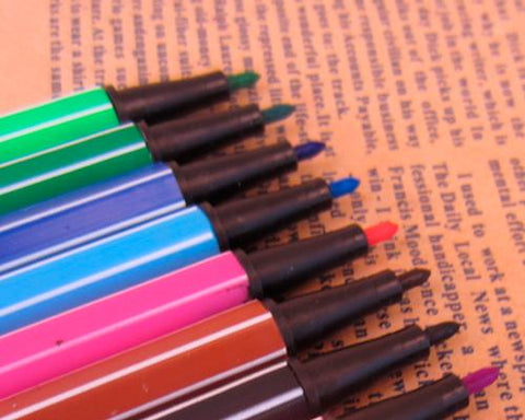 12 Pcs DIY Ink Card Making Colors Fine-tip Pens