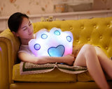 Luminous Glow Paw LED Light Up Paw Pillow with Speaker