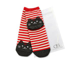 6 Pairs Cat Pattern Cotton Socks Stripe Socks