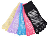 5 Pairs Plain Colors Full Toes Yoga Slipper Socks Set