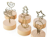 7 Pcs Wooden Circle Swirl Place Card Holder