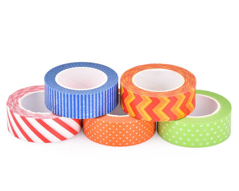 5 Pcs 1.5m Washi Making Tapes with Tape Dispenser