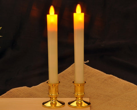 Set of 2 LED Flameless Taper Candle Night Light with Holder