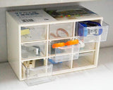 9 Drawers Plastic Decor Cosmetic Desktop Storage Box - White