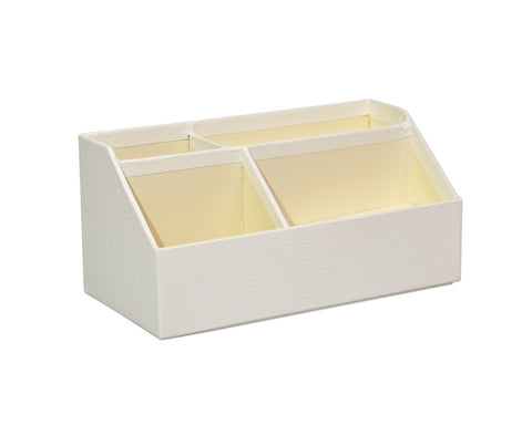 4 Compartments Cosmetic Home Essentials Organizer Storage Box - White