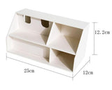 4 Compartments Cosmetic Home Essentials Organizer Storage Box - White