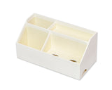 4 Compartments Cosmetic Home Essentials Organizer Storage Box - White