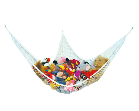 Toy Storage Organizer Hammock Net for Stuffed Animals - White