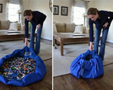 59 inches Extra Large Portable Playing Mat Toy Storage Bag - Blue