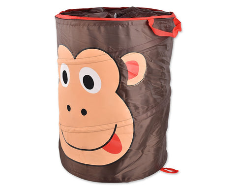 Cartoon Monkey Foldable Pop-up Laundry Basket - Brown