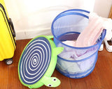 Cartoon Tortoise Foldable Pop-up Laundry Hamper - Blue