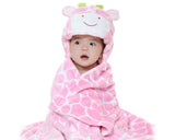 Animal Series Bably Fleece Hooded Snuggle Baby Blanket