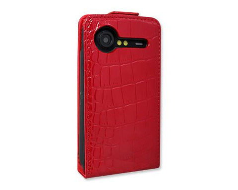 Krokodil Series HTC Incredible S Flip Leather Case S710e - Red