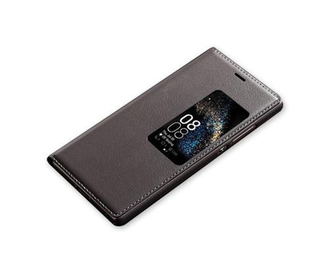 Eyelet Series Huawei P8 Flip Leather Case - Gray