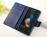 Fold Series Huawei P8 Flip Leather Case - Blue