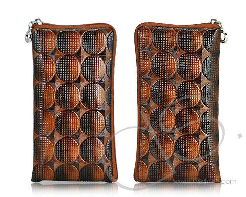 Zipper Series Leather Pouch iPhone 5 and 5S Case - Brown Spot