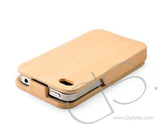 Wooden Series iPhone 4 and 4S Leather Flip Case - Light Brown