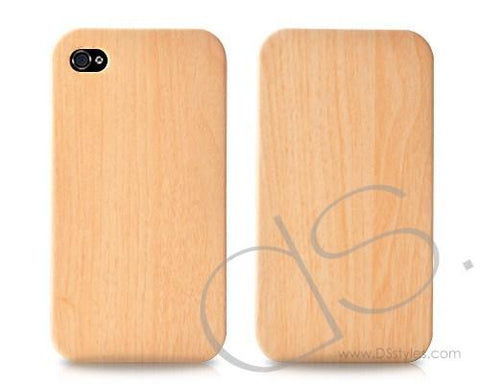 Wooden Series iPhone 4 and 4S Leather Flip Case - Light Brown