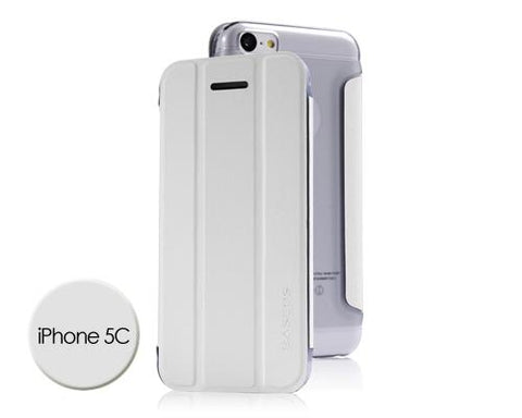 Veins Series iPhone 5C Flip Leather Case - White