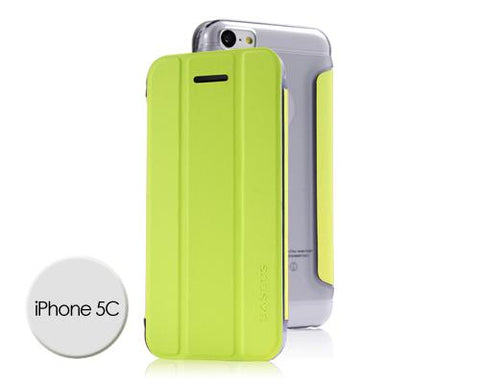 Veins Series iPhone 5C Flip Leather Case - Green