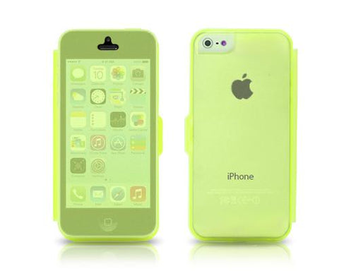 Translucent Series iPhone 5C Flip Silicone Case - Yellow
