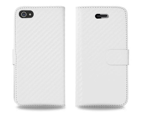 Twill Series iPhone 5 and 5S Flip Leather Case - White