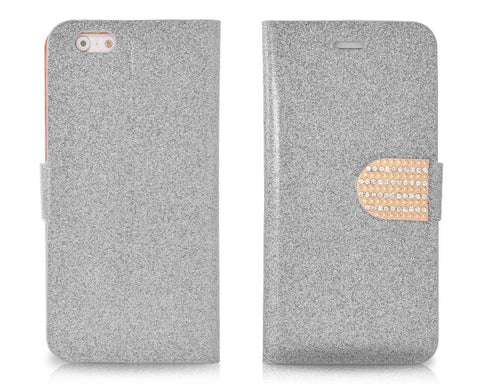 Twinkle Series iPhone 6 and 6S Flip Leather Case - Silver