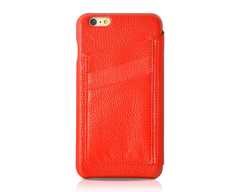 Eyelet Series iPhone 6S Plus Flip Genuine Leather Case - Red