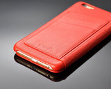 Eyelet Series iPhone 6S Plus Flip Genuine Leather Case - Red