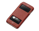 Eyelet Series iPhone 6S Plus Flip Genuine Leather Case - Brown