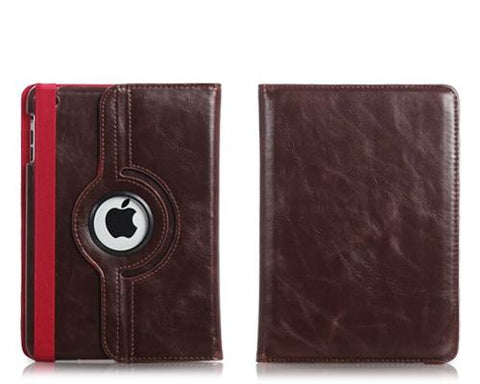 Rotating Series iPad Mini Flip Leather Case - Brown