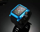 38mm Apple Watch Aluminum Case with Black Silicone Band - Blue