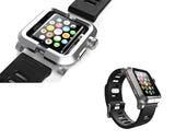 38mm Apple Watch Aluminum Case with Black Silicone Band - Silver