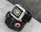 38mm Apple Watch Aluminum Case with Black Silicone Band - Magenta