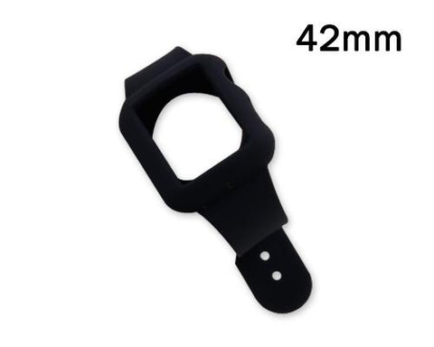42mm Silicone Apple Watch iWatch Band Strap with Case - Black