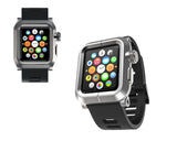 42mm Apple Watch Aluminum Case with Black Silicone Band - Silver